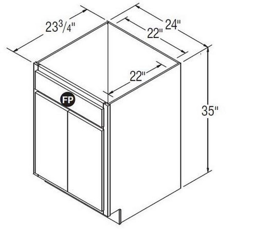 Aristokraft Cabinetry All Plywood Series Korbett Paint 5 Piece Sink Base SB24DD