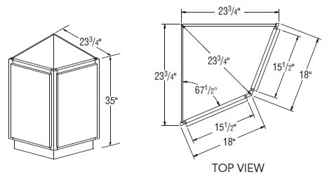 Aristokraft Cabinetry All Plywood Series Korbett Paint 5 Piece Base End Cabinet BECF24