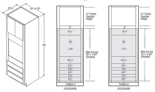 Aristokraft Cabinetry All Plywood Series Korbett Paint 5 Piece Oven Cabinet OCSD3390B