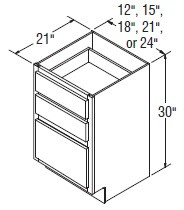 Aristokraft Cabinetry All Plywood Series Korbett Paint 5 Piece Vanity Three Drawer Base VDB24