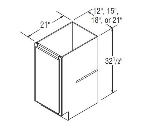 Aristokraft Cabinetry All Plywood Series Korbett Paint 5 Piece Vanity Base with Full Height Door VB2132.5FH