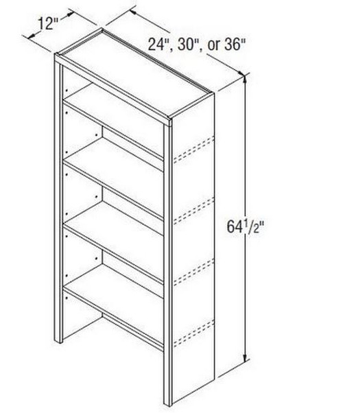 Aristokraft Cabinetry Select Series Korbett Paint 5 Piece Bookcase BK3664.5