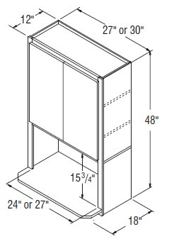 Aristokraft Cabinetry Select Series Korbett Paint 5 Piece Microwave Wall Cabinet MWC2748B