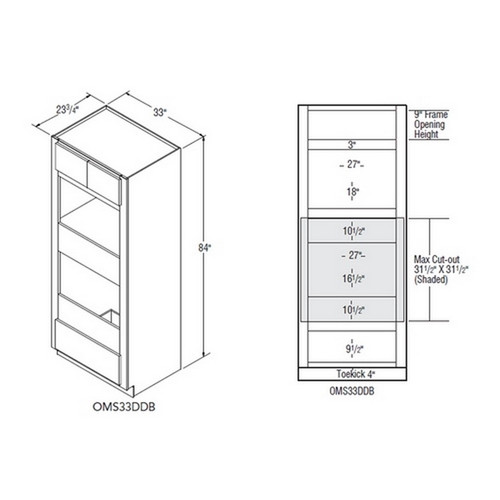 Aristokraft Cabinetry Select Series Korbett Paint 5 Piece Oven With Microwave Cabinet OMS33DDB