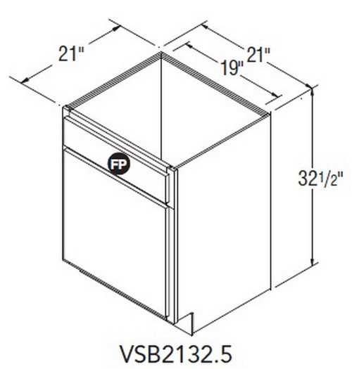 Aristokraft Cabinetry Select Series Korbett Paint 5 Piece Vanity Sink Base VSB2132.5