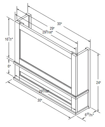 Aristokraft Cabinetry Select Series Korbett Paint 5 Piece Wood Hood Straight Batten WHSBATT30