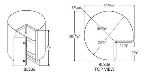 Aristokraft Cabinetry All Plywood Series Sinclair Birch Paint Lazy Susan BLS36R Hinged Right