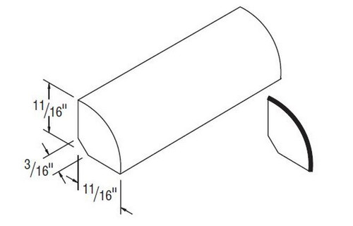 Aristokraft Cabinetry All Plywood Series Sinclair Birch Paint Purestyle Quarter Round Moulding PSMQR8