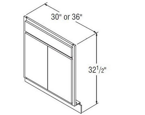 Aristokraft Cabinetry All Plywood Series Sinclair Birch Paint Universal Sink Front SF3032.5b