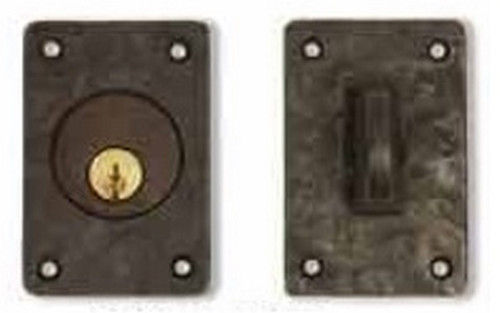 Coastal Bronze Solid Bronze Patio Door Deadbolt - Square Plate - Single Cylinder - 2" x 3" Plate 30-265