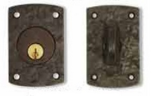 Coastal Bronze Solid Bronze Patio Door Deadbolt - Arch Plate - Single Cylinder - 2" x 3" Plate 30-270