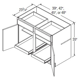 Aristokraft Cabinetry Select Series Sinclair Birch Paint Base Cabinets with Roll Tray B42RT