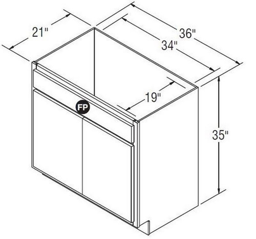 Aristokraft Cabinetry Select Series Sinclair Birch Paint Vanity Console Base VCB3635B