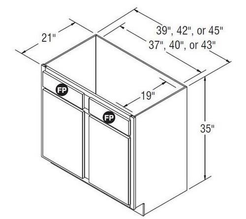 Aristokraft Cabinetry Select Series Sinclair Birch Paint Vanity Console Base VCB4235