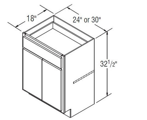 Aristokraft Cabinetry Select Series Sinclair Birch Paint Vanity Base VB3032.518B