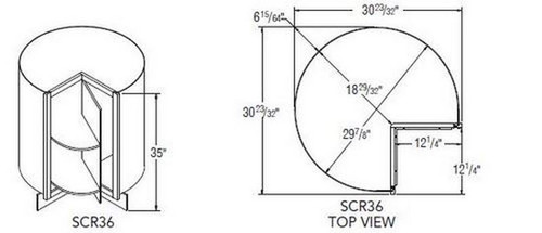 Aristokraft Cabinetry Select Series Sinclair Birch Square Corner Rotating Base SCR36