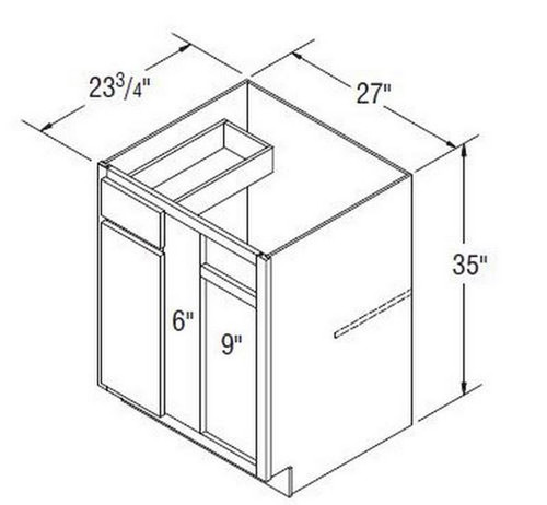 Aristokraft Cabinetry Select Series Sinclair Birch Blind Corner Base BC36