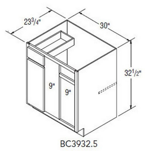 Aristokraft Cabinetry Select Series Sinclair Birch Blind Corner Base BC3932.5