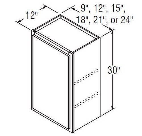 Aristokraft Cabinetry Select Series Sinclair Birch Wall Cabinet W1230L Hinged Left