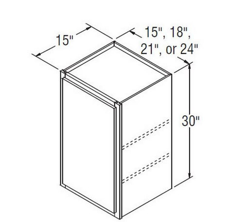 Aristokraft Cabinetry Select Series Sinclair Birch Wall Cabinet With Doors Prepped For Glass W183015L Hinged Left