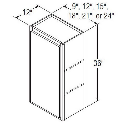 Aristokraft Cabinetry Select Series Sinclair Birch Wall Cabinet W1836L Hinged Left