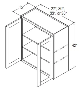 Aristokraft Cabinetry All Plywood Series Sinclair Birch Wall Cabinet with Doors Prepped For Glass WPG304215B