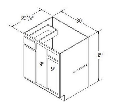 Aristokraft Cabinetry All Plywood Series Sinclair Birch Blind Corner Base BC39