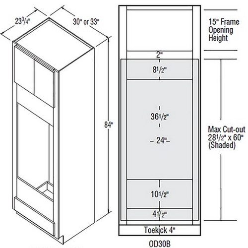 Aristokraft Cabinetry All Plywood Series Lillian PureStyle Paint Double Oven Cabinet OD33B