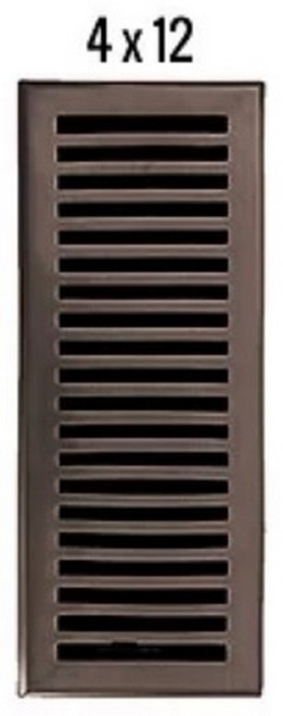 HRVent - Cast Iron Vent - Contemporary - Black - 4" x 12" - 04-412-A-19