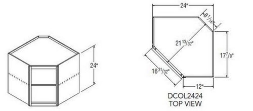 Aristokraft Cabinetry All Plywood Series Lillian PureStyle Paint Diagonal Corner Roto Cabinet DCOL2424