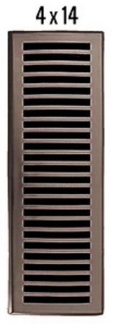 HRVent - Cast Iron Vent - Art Deco - Black - 4" x 14" - 08-414-A-19