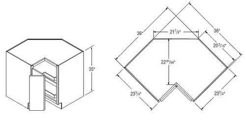 Aristokraft Cabinetry All Plywood Series Lillian PureStyle Paint Base Wood Roto Easy Reach BWRER36R