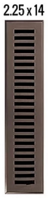 HRVent - Cast Brass Vent - Legacy Classic - Brushed Nickel - 2-1/4" x 14" - 01-214-C-15