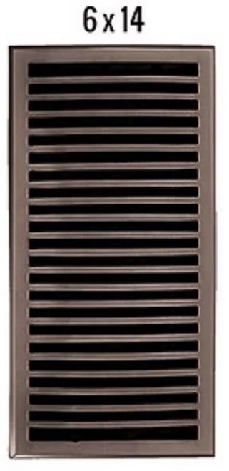 HRVent - Cast Brass Vent - Legacy Classic - Brushed Nickel - 6" x 14" - 01-614-C-15