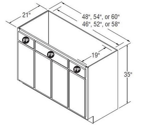 Aristokraft Cabinetry Select Series Lillian PureStyle Paint Vanity Console Base VCB4835