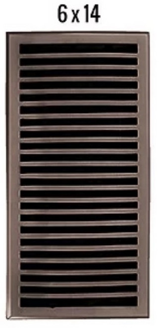 HRVent - Cast Brass Vent - Victorian - Oil-Rubbed Bronze - 6" x 14" - 03-614-C-10