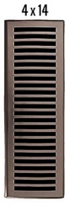 HRVent - Cast Brass Vent - Victorian - Brushed Nickel - 4" x 14" - 03-414-C-15