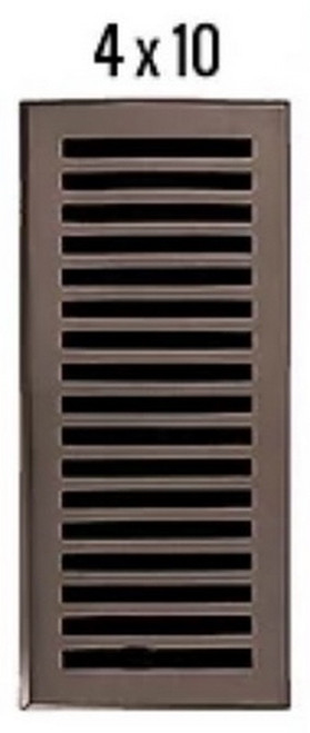 HRVent - Cast Brass Vent - Victorian - Black - 4" x 10" - 03-410-C-19