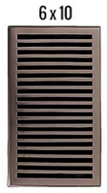 HRVent - Cast Brass Vent - Victorian - Black - 6" x 10" - 03-610-C-19
