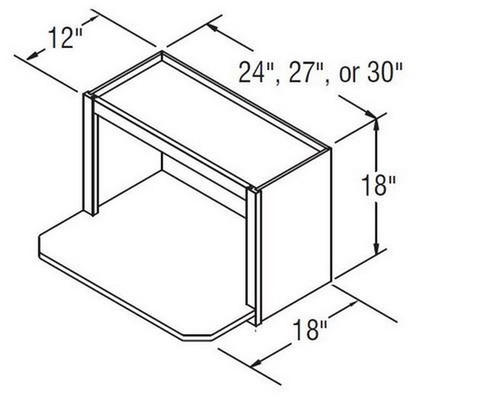 Aristokraft Cabinetry All Plywood Series Trenton Birch Microwave Open Shelf MWOL2418