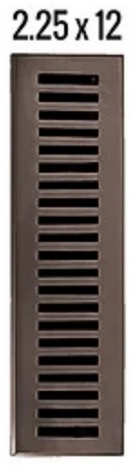 HRVent - Cast Brass Vent - Contemporary - Brushed Nickel - 2-1/4" x 12" - 04-212-C-15