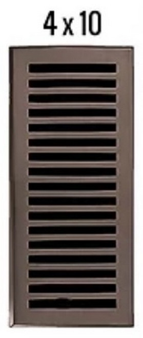 HRVent - Cast Brass Vent - Contemporary - Brushed Nickel - 4" x 10" - 04-410-C-15