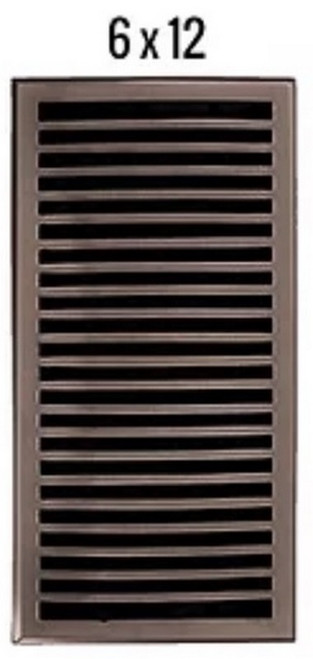HRVent - Cast Brass Vent - Contemporary - Black - 6" x 12" - 04-612-C-19