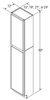 Aristokraft Cabinetry All Plywood Series Trenton Birch Utility Cabinet U189012R Hinged Right