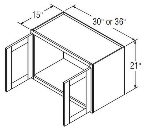 Aristokraft Cabinetry All Plywood Series Trenton Birch Wall Cabinet with Glass WWG302115b