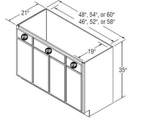 Aristokraft Cabinetry All Plywood Series Trenton Birch Vanity Console Base VCB6035