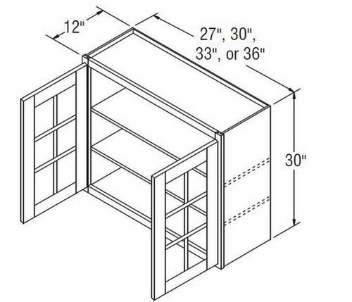 Aristokraft Cabinetry Select Series Trenton Birch Wall Cabinet With Mullion Doors WMD2730B