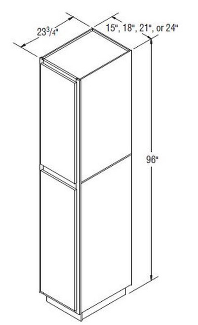 Aristokraft Cabinetry Select Series Trenton Birch Utility Cabinet U1596R Hinged Right