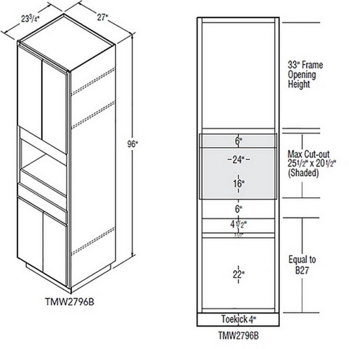 Aristokraft Cabinetry Select Series Trenton Birch Microwave Tall Cabinet TMW2796B