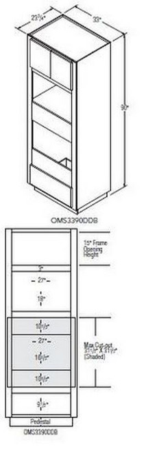 Aristokraft Cabinetry Select Series Trenton Birch Oven With Microwave Cabinet OMS3390DDB